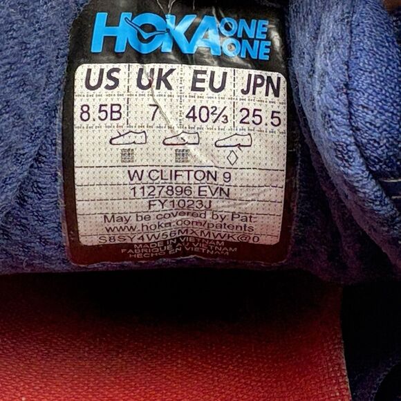 Hoka One One Clifton 9 Women's Size 8.5 B Running Shoes Athletic Sneakers Blue - Picture 13 of 13